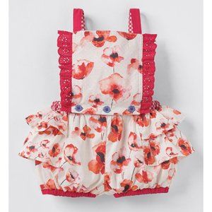 NWT Matilda Jane Sabine Poppy Print Bubble, 6-12 Months